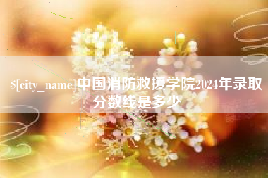 霍邱中国消防救援学院2024年录取分数线是多少