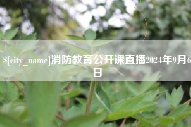 霍邱消防教育公开课直播2024年9月6日