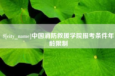 霍邱中国消防救援学院报考条件年龄限制