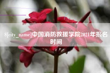 霍邱中国消防救援学院2021年报名时间