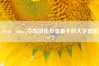 霍邱中国消防专业最牛的大学是哪一个