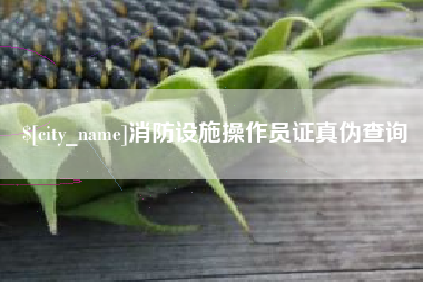 霍邱消防设施操作员证真伪查询