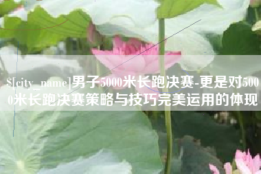 霍邱男子5000米长跑决赛-更是对5000米长跑决赛策略与技巧完美运用的体现