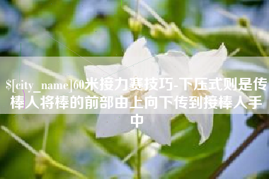 霍邱60米接力赛技巧-下压式则是传棒人将棒的前部由上向下传到接棒人手中